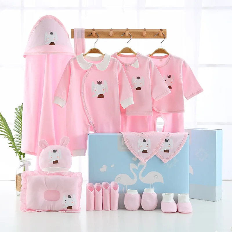 

19-piece Summer Cotton Newborn Baby Clothes Soft Comfortable Breathable Unisex Kids Clothes Without Box XB06