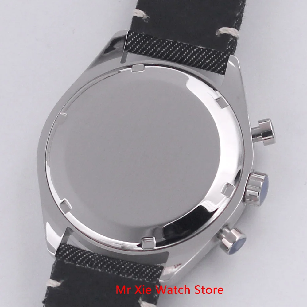 

Corgeut 40mm Men Watch Top Brand Luxury Men's Military Sports Clock Chronograph Multifunction VK Quartz Wristwatch Leather Strap