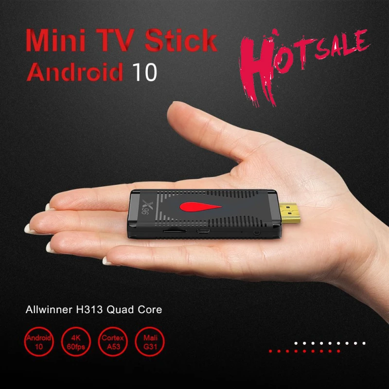 X96 S400 Mini Pc Tv Stick Android 10 Tv Box 2.4G Wifi Allwinner H313 Smart Tv Box 4K Hd Media Player