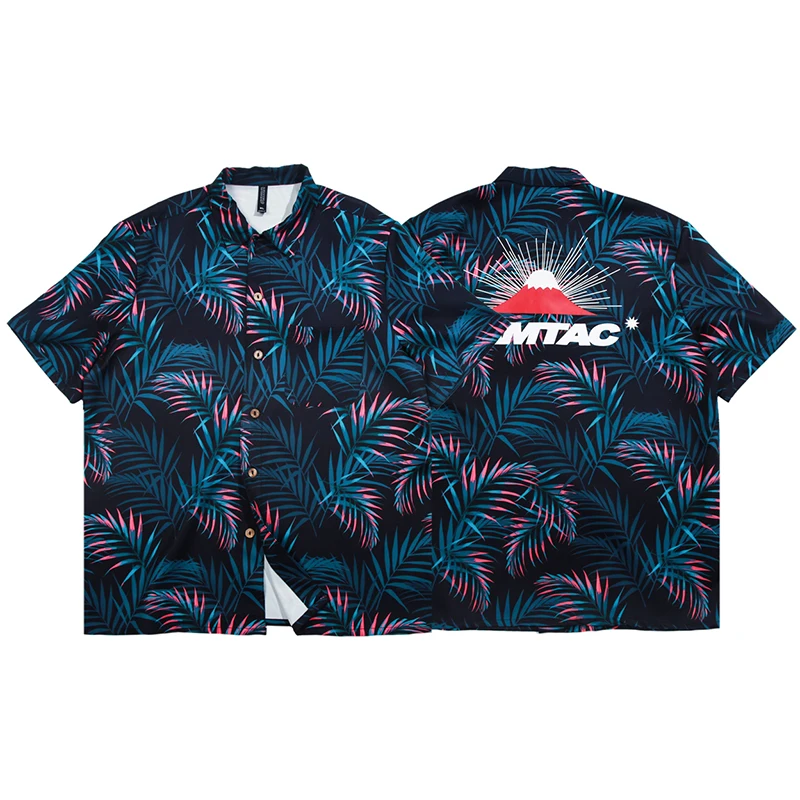 Мужская хипстерская рубашка с карманами летняя пляжная в стиле Харадзюку