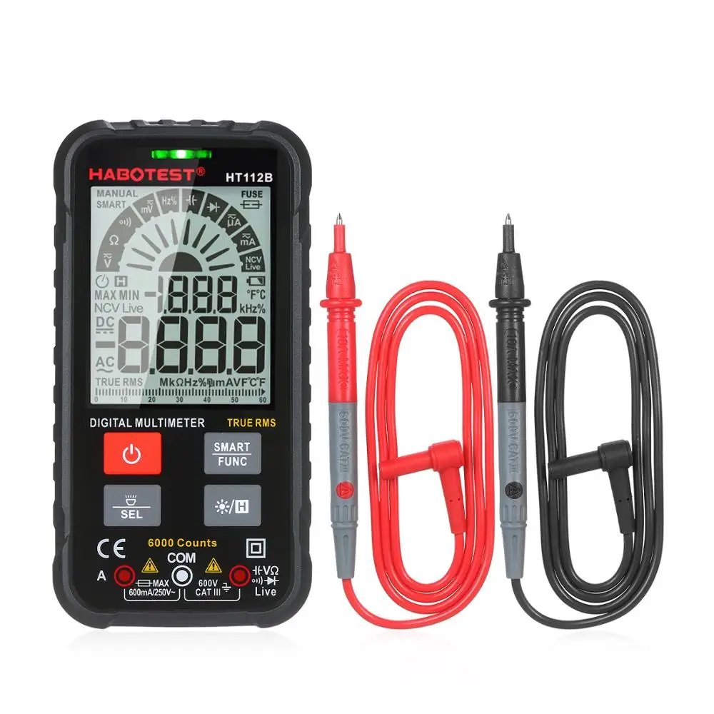 Интеллектуальный цифровой мультиметр HABOTEST HT112B поколения 600 В сделай сам Ом