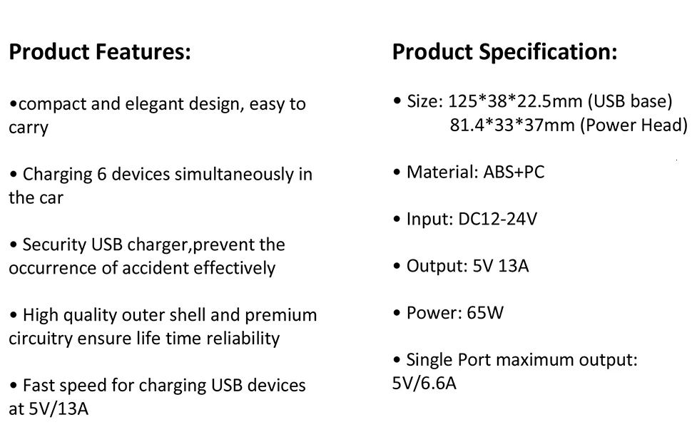 Vogek зарядных порта USB для автомобиля Зарядное устройство 6-Порты USB кабель для мобильного телефона для Зарядное устройство разъем адаптера Качество 63 Вт/13A универсальный для iPhone Xiaomi Oppo huawei