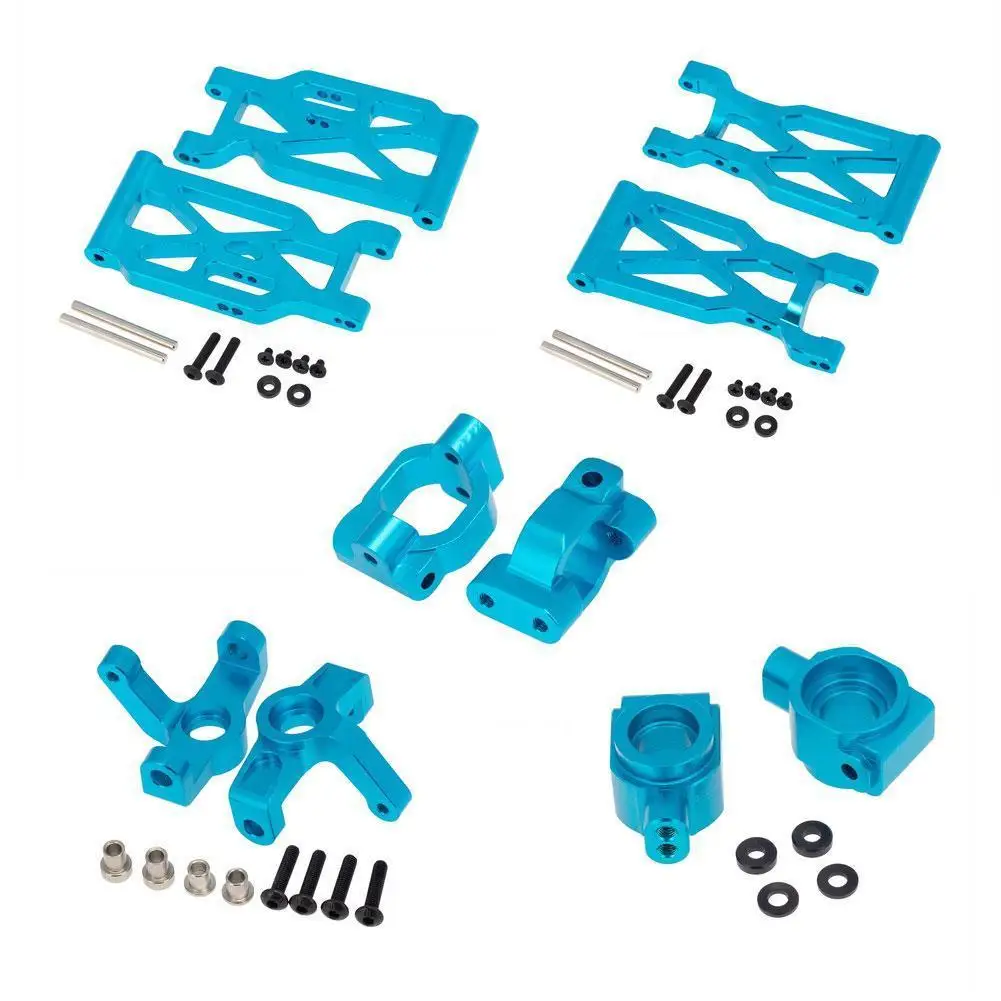 

WLtoys 104001 RC1/10 автомобильные запасные части, обновленный металлический комплект, чашка заднего колеса, C-сиденье, передний руль, тяговый стерже...