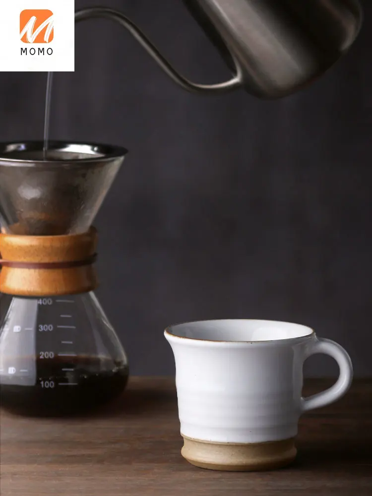 

Ceramic Coffee Cup Stoneware White Mug Breakfast Handy Cup Tea Cup Couple Pair Cup Home