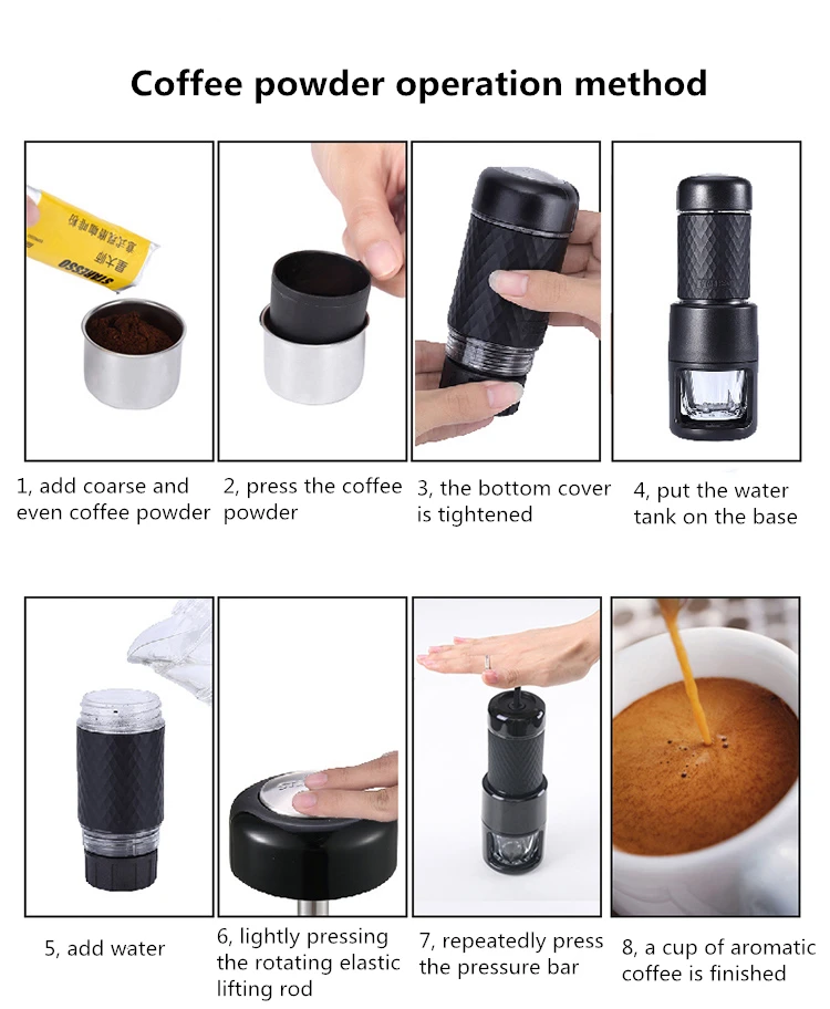 STARESSO II Italian Concentrated Mini Manual Capsule Coffee Machine Household Portable Outdoor Coffee Maker Convenient
