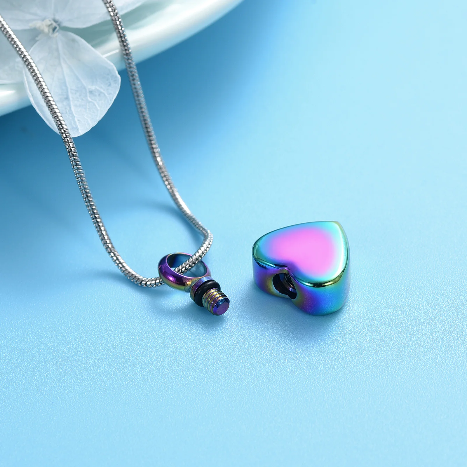 

13mm Blank Tiny Heart Cremation Jewelry Urn Pendant For Ashes Stainless Steel Women Memorial Jewelry Keepsake DIY Charm