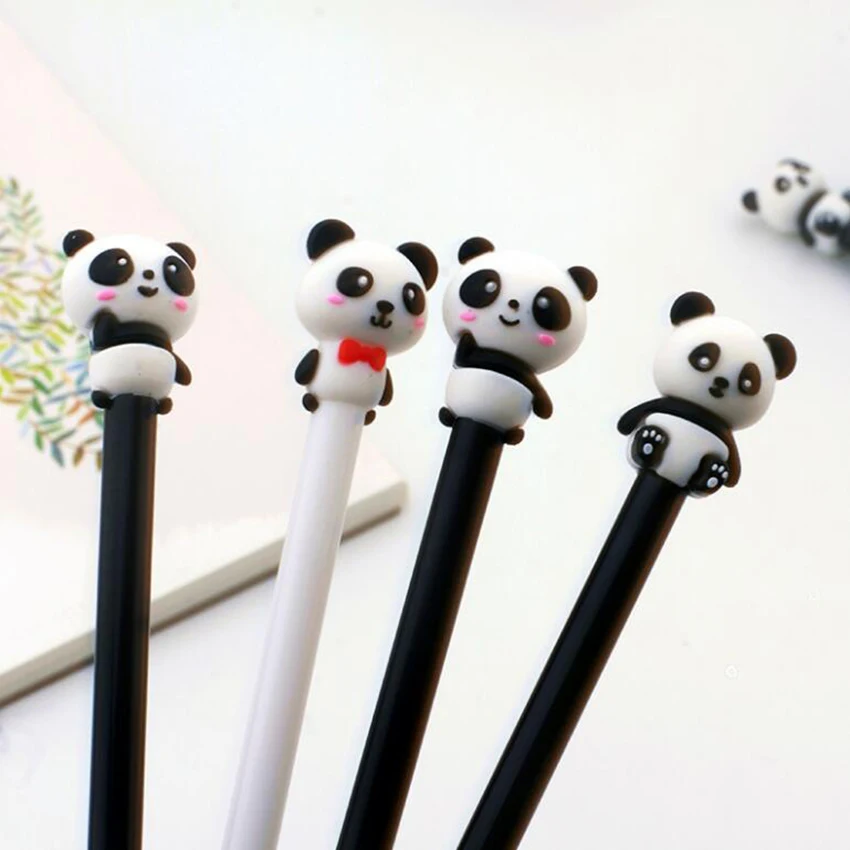2PCS 0.5mm Kawaii Cute Panda Writing Pen Creative Lovely Animal Handwriting Gel Pen Student School Stationery Office Supplies