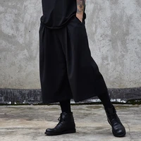 mens eight trousers springsummer new yamamoto black trend loose mens bell bottom trousers wide leg trousers mens culottes