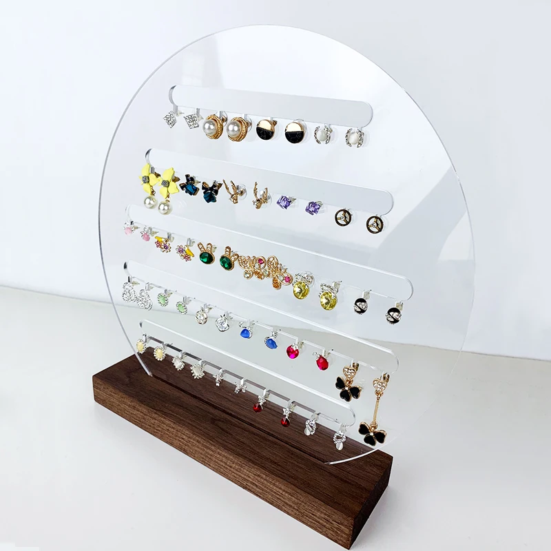 

Newest Earring Stands Earring Holder for Jewelry Organizer Jewelery Jewellery Display Case Earing Props Wooden and Acrylic