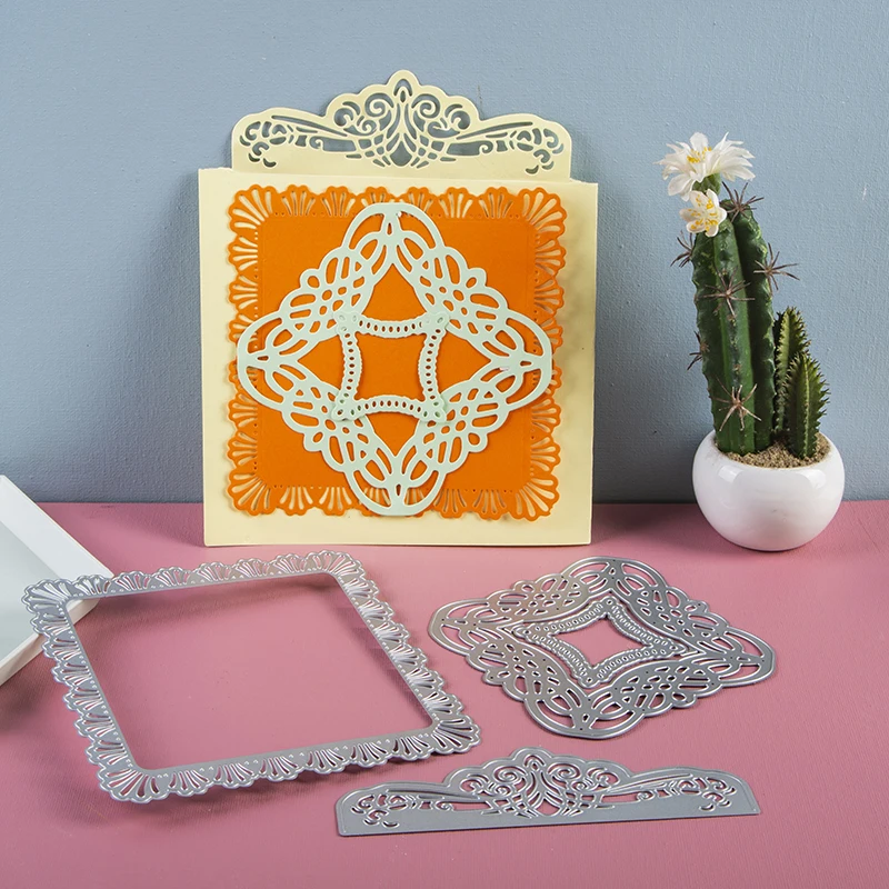 

2020 dies Lace edge Strip Border Square Frame metal cutting dies Scrapbooking dies Papers knife mould blade punch stencils dies