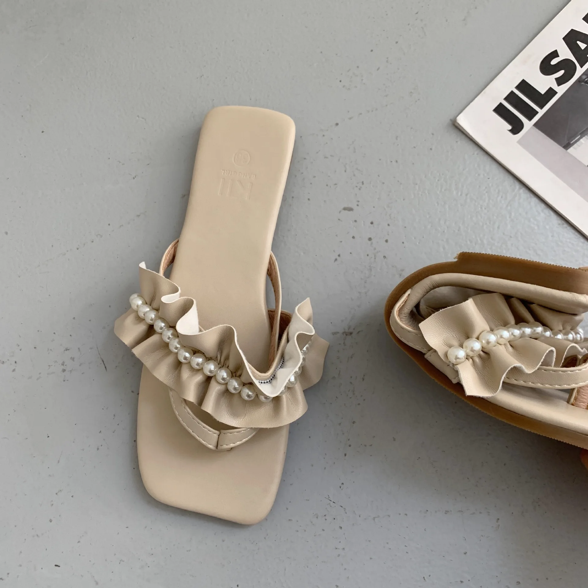 

Shoes Woman 2021 Slippers Casual Rubber Flip Flops Pantofle Low Luxury Flat Hawaiian New Slides Basic Fashion Sewing Fabric PU H