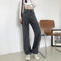 vintage straight high waist jeans women boyfriend mom streetwear denim jeans with belt 2020 casul loose plus size denim trousers