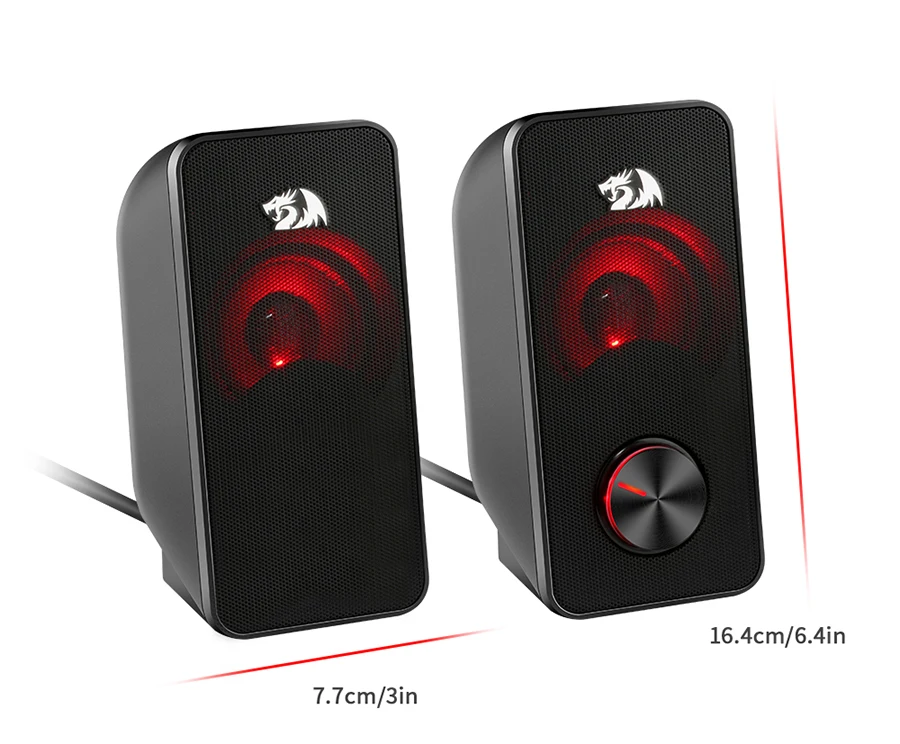 Redragon GS500 aux 3,5 мм мощный 2,0 стерео портативный мини динамик колонки звуковая панель для ПК компьютер ноутбук ТВ Mp3 громкоговорители
