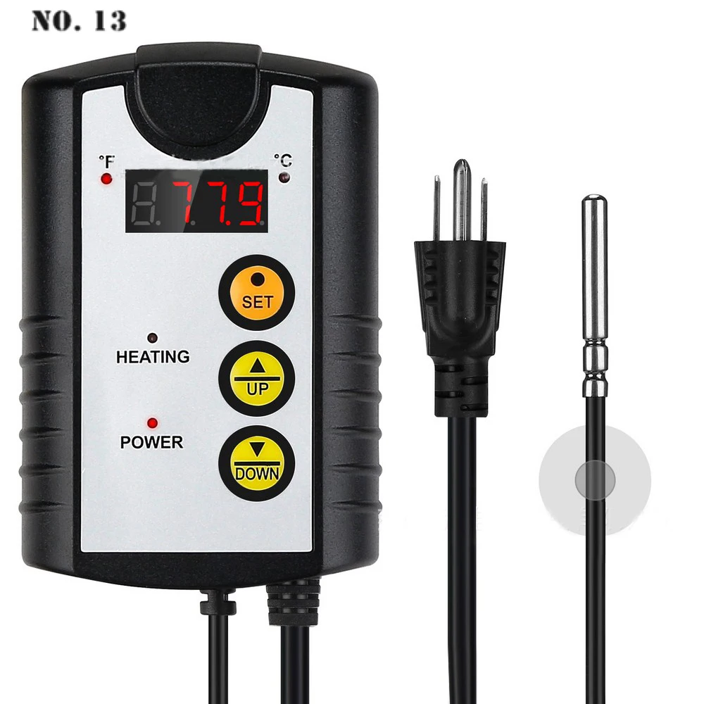 

LED Temperature and Humidity Control Regulator Plant Crawler Heating Pad Digital Display Temperature Controller with Sensor