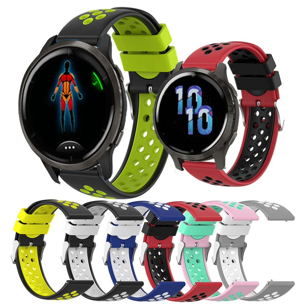 

18mm 22mm Silicone watchbands for Garmin Venu 2 Vivoactive 4 wrist strap Sport bracelet For garmin venu 2s vivoactive 4s Correa