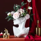 Половинное лицо полимерный горшок, креативное простое портретное украшение, мясистый цветочный горшок в скандинавском стиле, украшение для гостиной