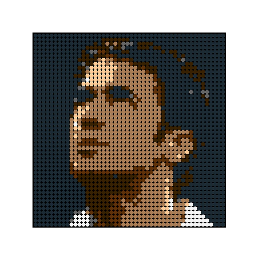 

DIY 2304pcs Famous Football Player Pixel Mosaic Art Painting Collection MOC Building Blocks Bricks Toys For Decoration Gifts