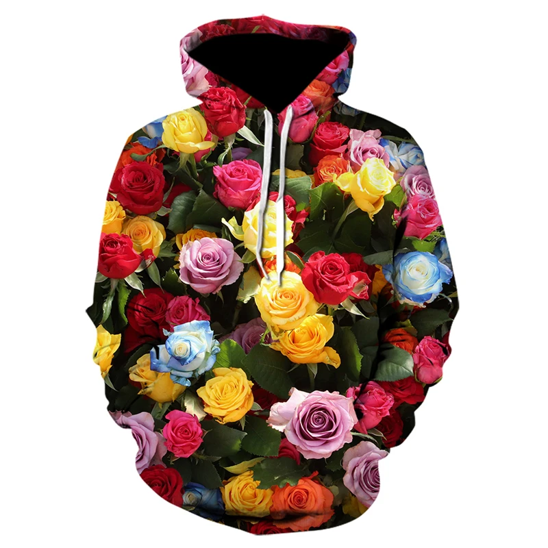 

2021 Autumn and Winter New Sports Shirt 3d Printing Flower Hoodie Men and Women Harajuku Casual Funny Hooded Jacket Jacket