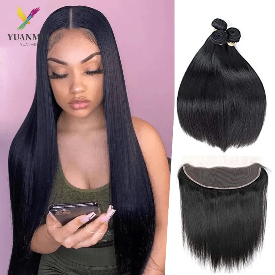 

Человеческие волосы, 3 пупряди с фронтальной костью, прямые пряди с фронтальной застежкой, бразильские волосы Remy, фронтальные волосы с пряди