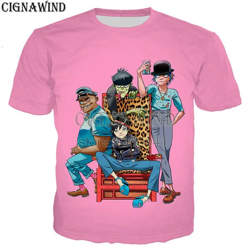 Модная крутая футболка с аниме группой Gorillaz для мужчин и женщин футболки 3D