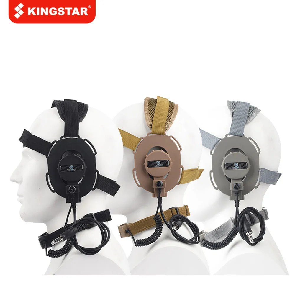 

Тактическая гарнитура KINGSTAR для страйкбола, с горловым микрофоном, для охоты, военная, для военных игр, ларингофон наушники для связи