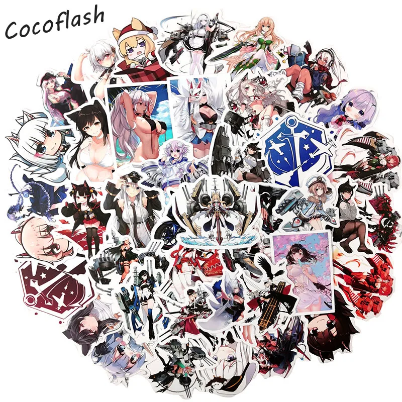 

10/50PCS/pack Azur Lane Cartoon Anime Classic Sexy Girl Waifu mix Sticker For Laptop Bicycle Phone Vinyl Sticker Decals Sticker