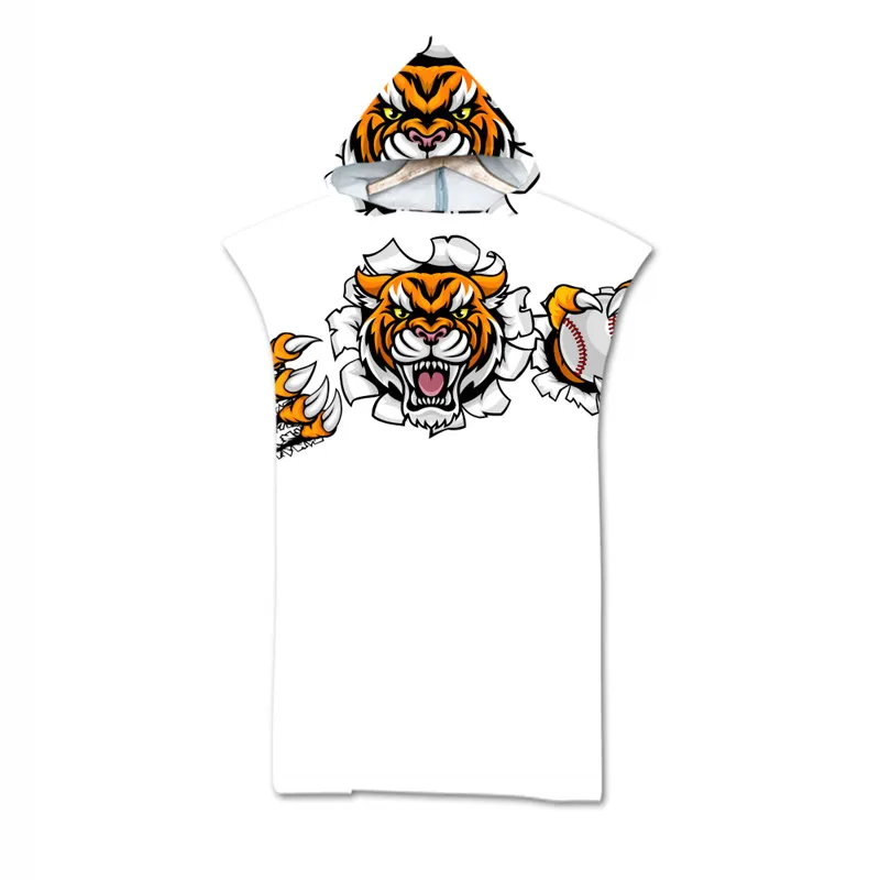 Банное полотенце с капюшоном для родителей и детей пляжное 3D принтом банное из