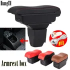 Вращающаяся центральная консоль для автомобиля, контейнер для хранения для Peugeot 206 207, подлокотник, пепельница с USB-зарядкой