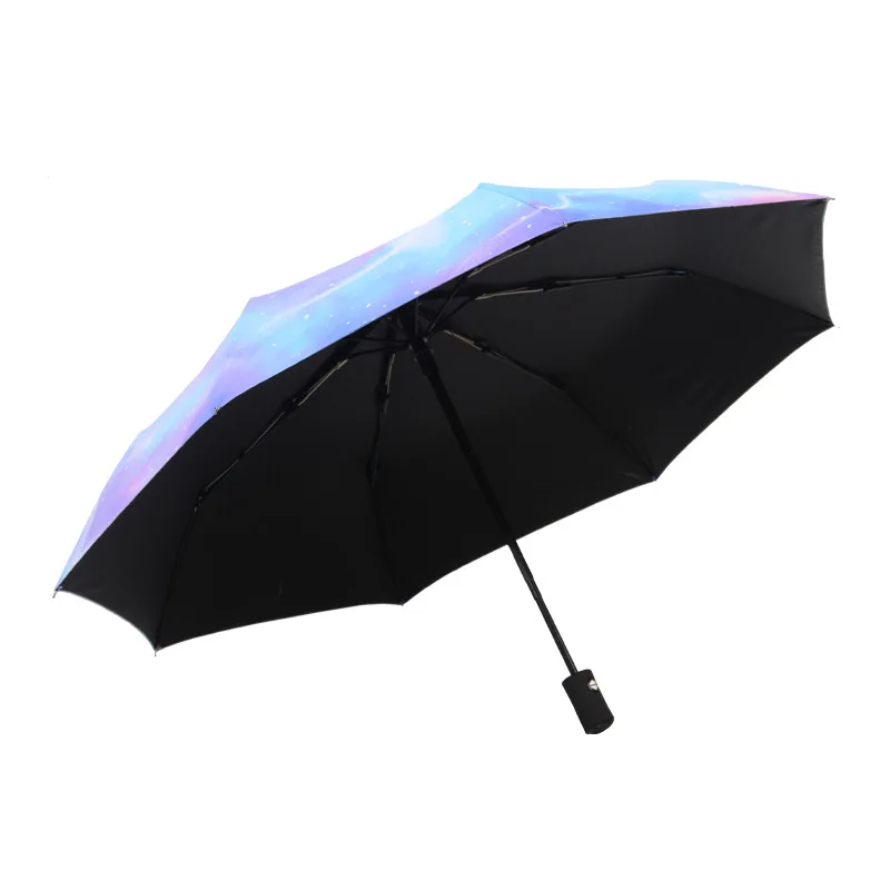 

Umbrella Automatic Folding Women's Umbrella Three-folding Umbrella Windproof Starry Sky Color Creative Sun Umbrella Parasol