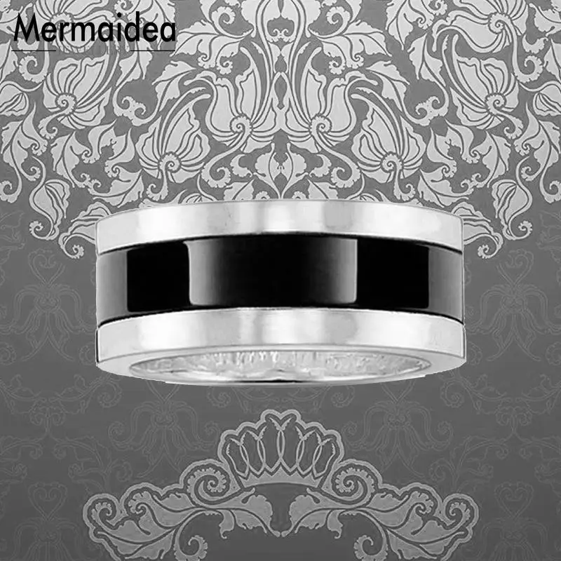 Черные обручальные кольца вечности посеребренные циркониевые ПАВЕ модные