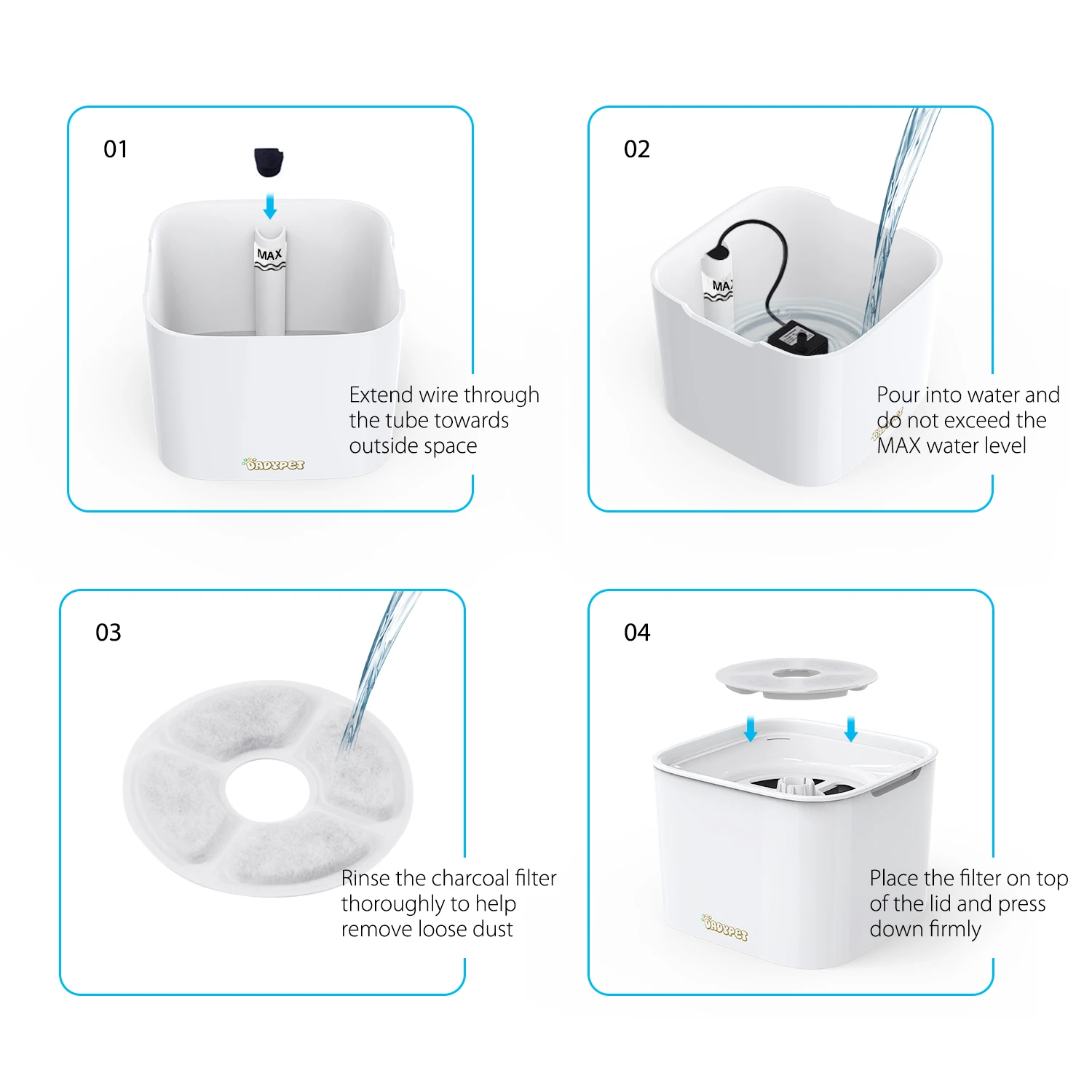 Электрическая водяная чаша Dadypet для домашних животных автоматический велосипед