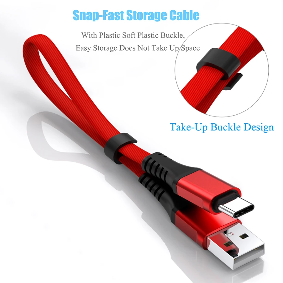 Короткий USB-кабель Type-C 30 см быстрая зарядка для Huawei Samsung Android 2 4 А мобильный телефон