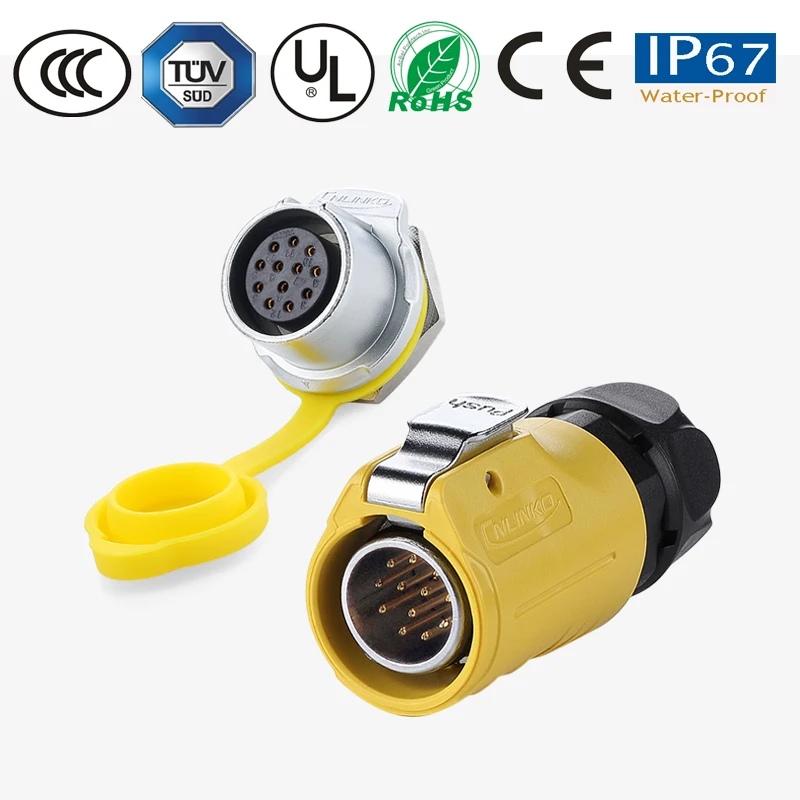 Водонепроницаемый 12-контактный разъем IP67 кабель питания для монитора