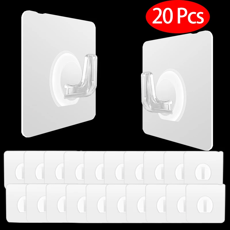 20 шт. прозрачные настенные крючки водонепроницаемые клейкие на стену