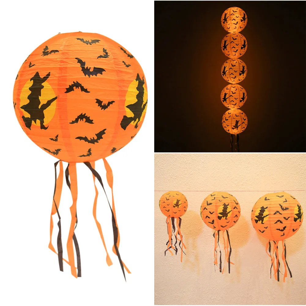 Хэллоуин Бумага Тыква Висячие Фонари DIY Праздничная декорация для вечеринки