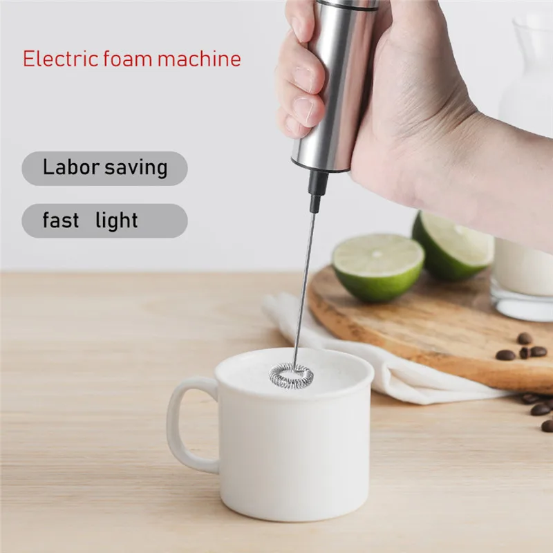 Электрический молочной пены Кофе Блендер 2 венчик для взбивания молока
