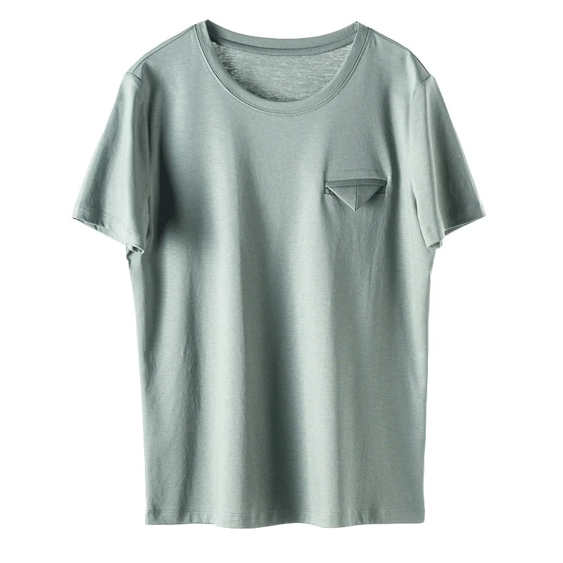 

New including silk women loose cotton t shirts with short sleeves triangle pocket modifications