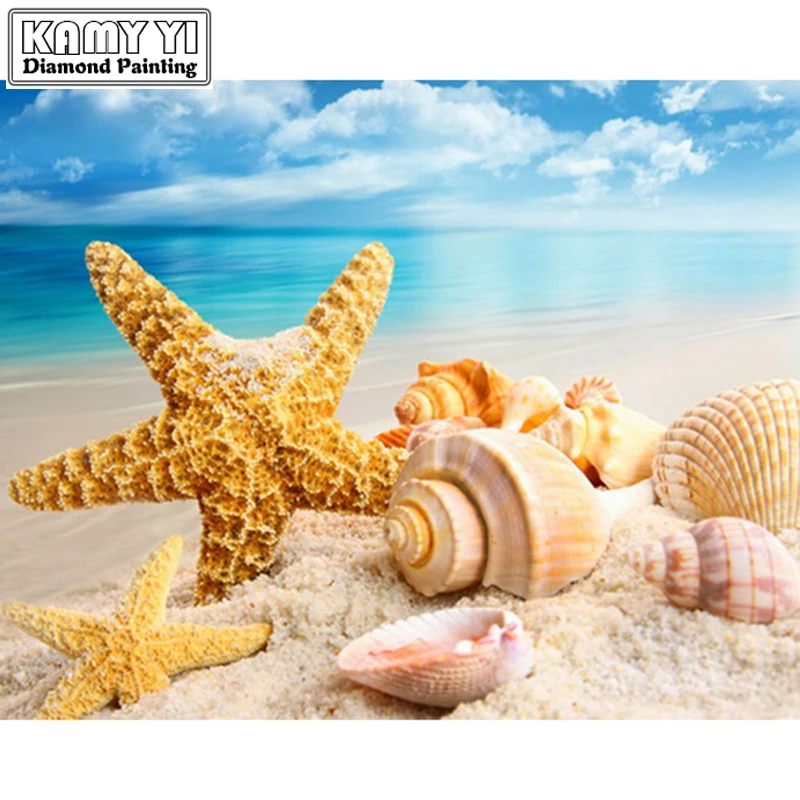 Diy 5d Алмазная мозаика вышивка Морская звезда Пляж мбройдерин Вышивка крестом