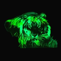 tiger animal patch colour printing diy luminous heat transfer clothes stickers vogue noctilucent iron on patches for clothing