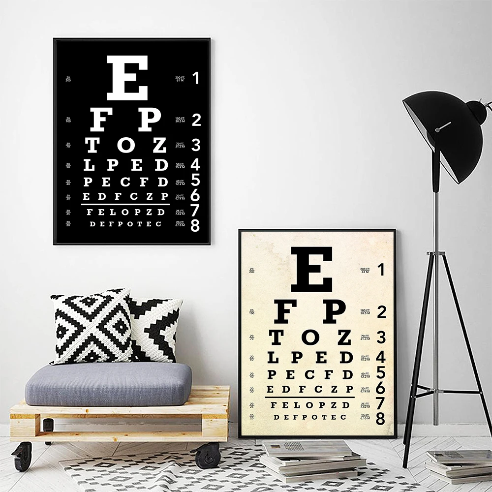 

Eye Test Chart Poster Modern Ophthalmology Canvas Painting Modern Art Print Optical Shop Wall Picture For Living Room Home Decor