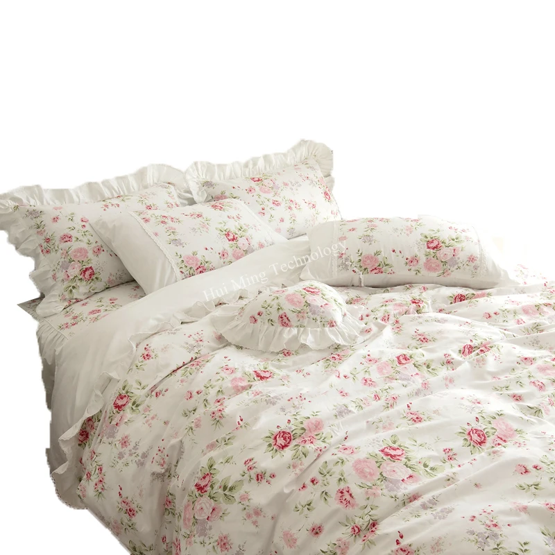 Комплект постельного белья в Корейском стиле хлопок кружевное с оборками