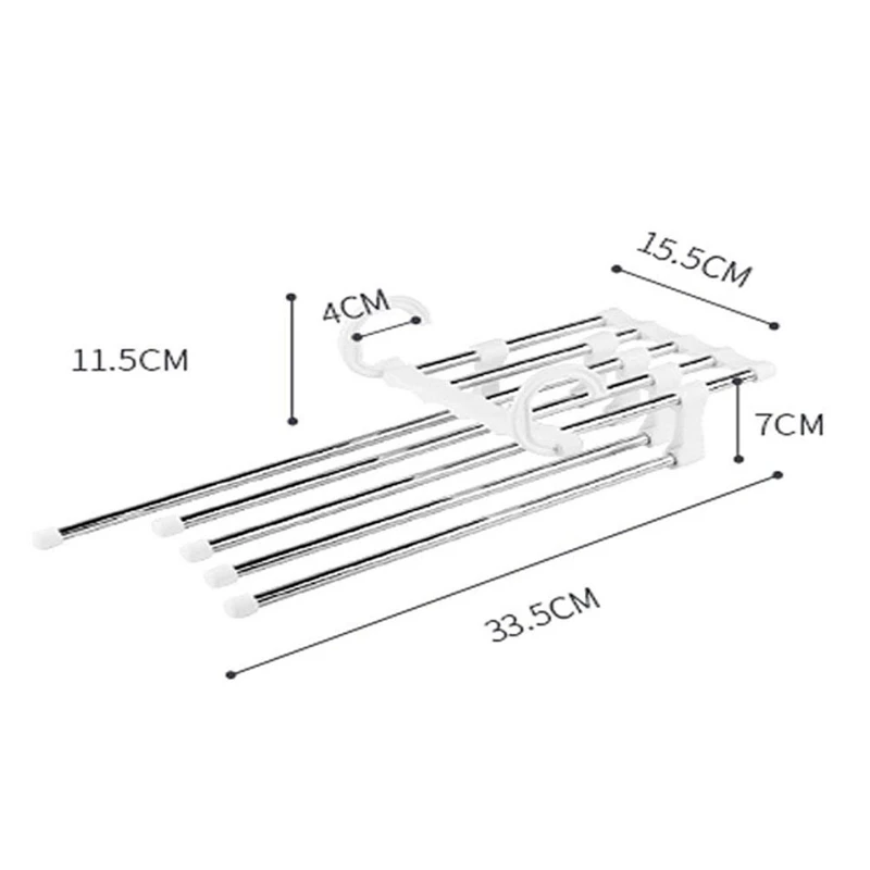 Брюки Вешалка Органайзер для шкафа Нескользящая многослойная нержавеющая сталь