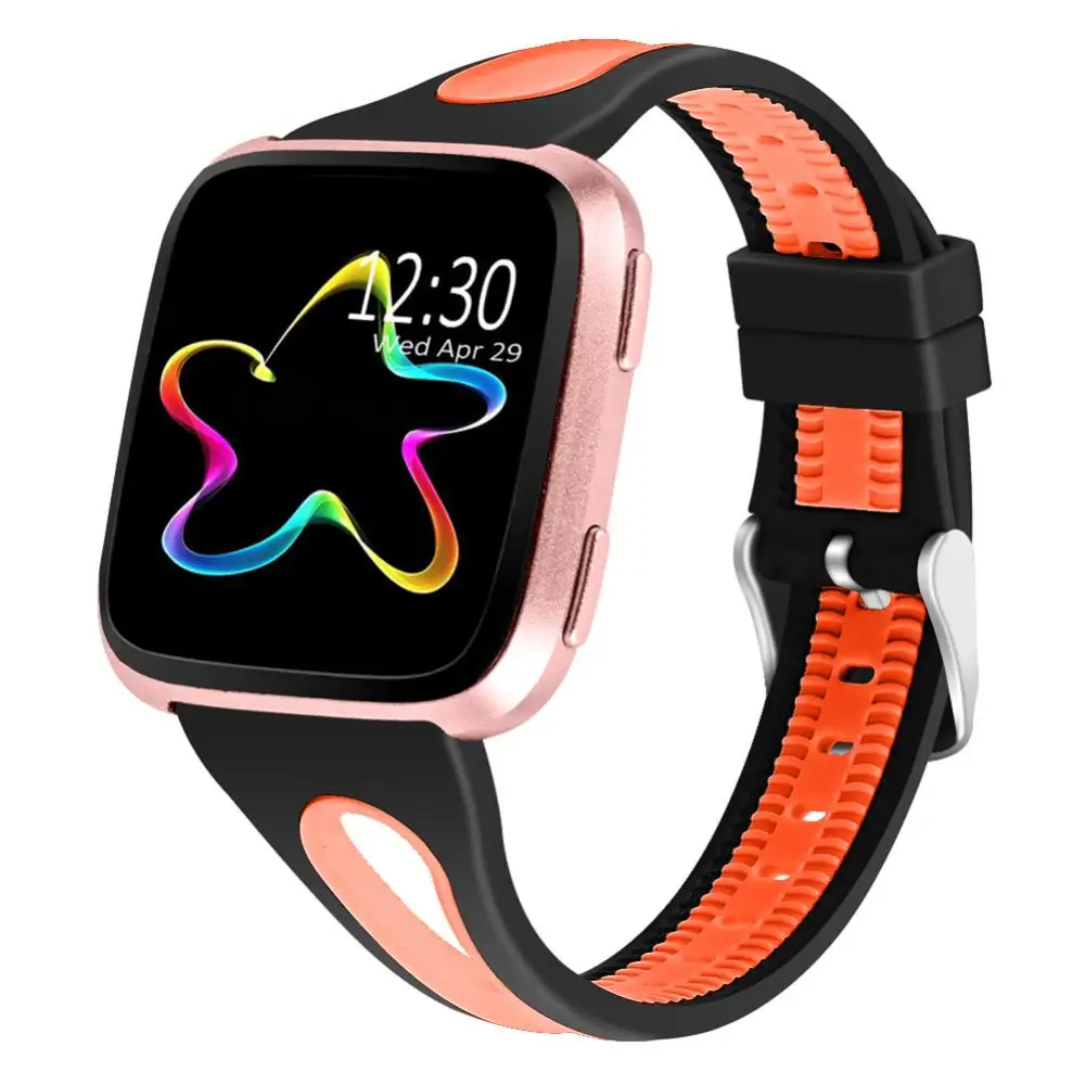 Водонепроницаемый двухцветный силиконовый ремешок для наручных часов Fitbit Versa