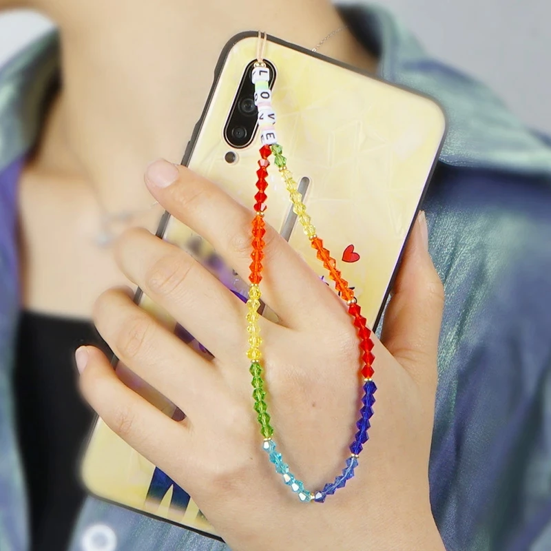 Universal Mobile  Phone Charm Mobile Chain Multi Color Girls Phone Choker Necklace Strap Lanyard For Keys Lady Gift