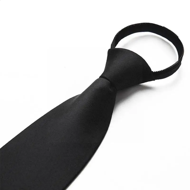 

Черный галстук с зажимом для защиты для мужчин и женщин, черный матовый галстук для стюарда, похоронный галстук, аксессуары для одежды G1d8