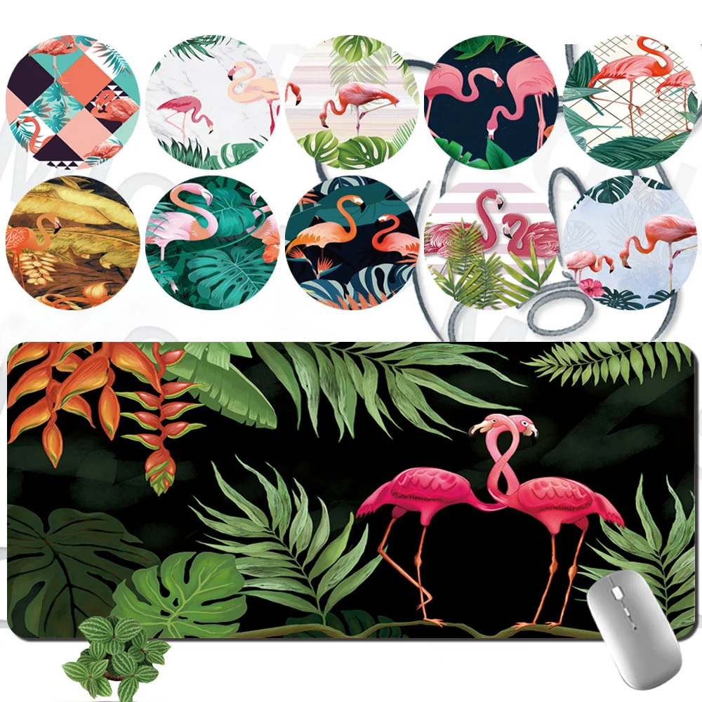 

Gaming Mouse Pad Computer Keyboard Mousepad PU Leather Flamingo Pattern Series Mouse Mat Office Desk Accessories 30x60CM 30x80CM