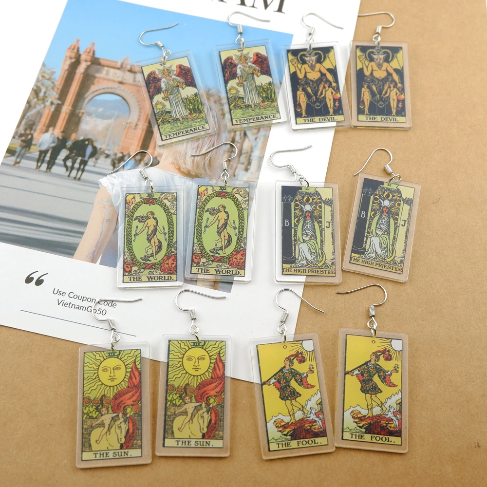 Милые серьги-подвески с мультяшным Tarot модные стильные детские серьги для