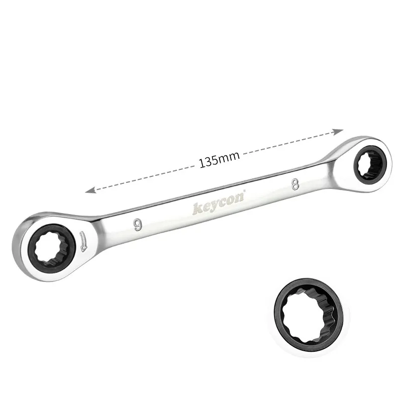 Набор двухсторонних гаечных ключей с храповым механизмом 72 зубцами быстрое