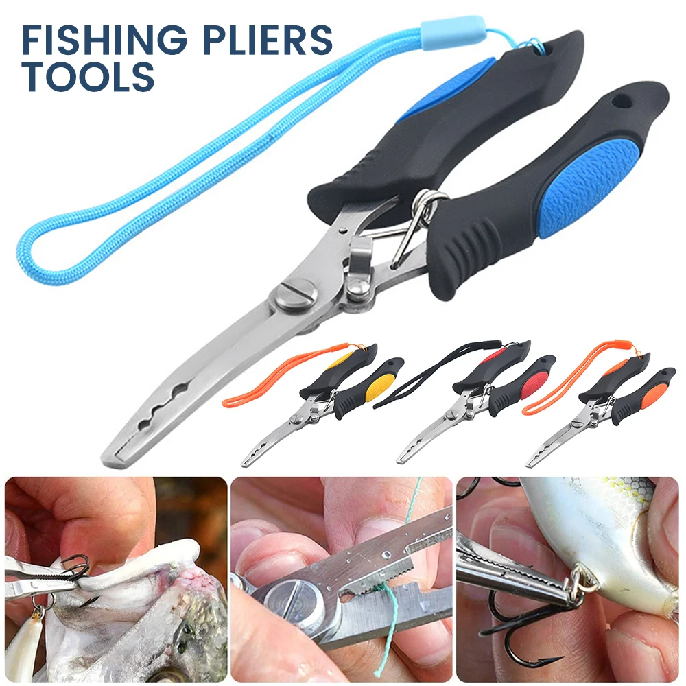 

Рыболовные плоскогубцы 6,8 дюйма с ручкой, ножницы из нержавеющей стали для резки лески, рыболовное съемное оборудование для кемпинга, инстр...