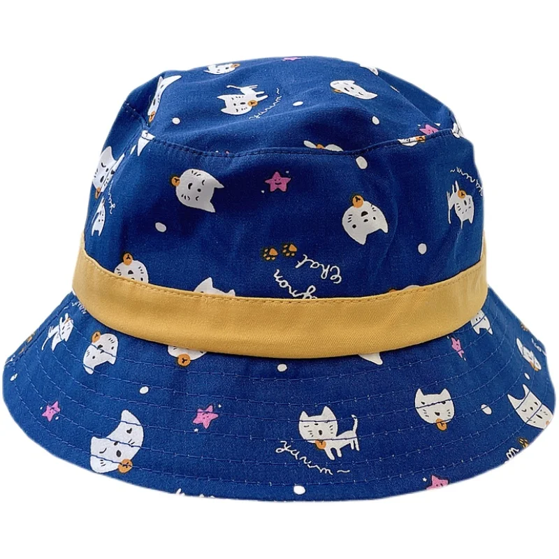 

Spring children's fisherman hat cute cartoon print sun hat color matching hat